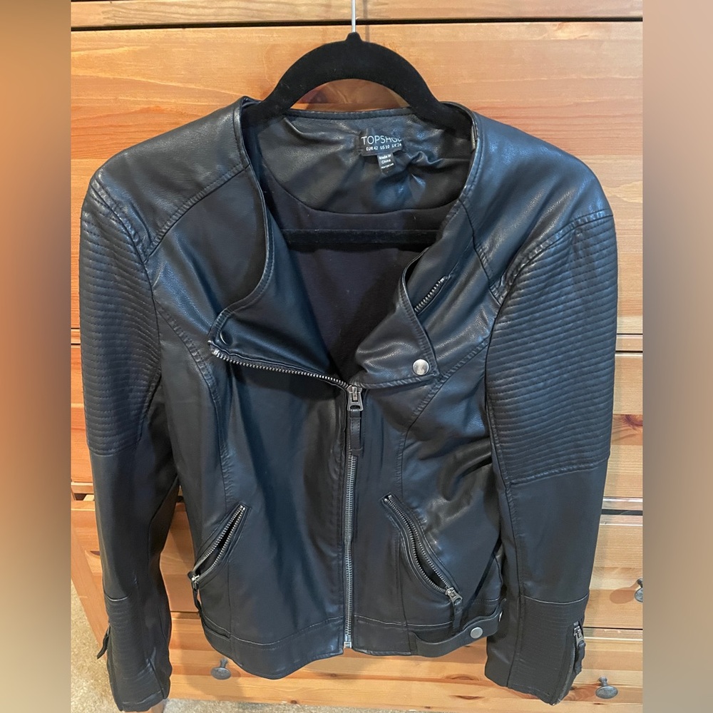 Top Shop Black Faux Leather Jacket